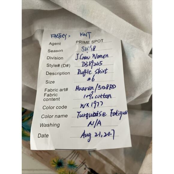 J. Crew Women's Skirt Beach Hawain Print With Angled Ruffle in Front Sz 6 Cotton - Picture 6 of 7